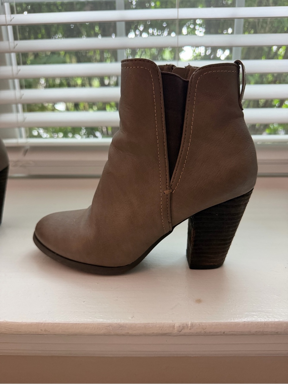 Call It Spring Pydia Taupe Block Heel Ankle Booties